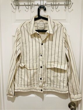 LIKE NEW Denim &‎ Flower Ricky Singh size L Striped Jacket